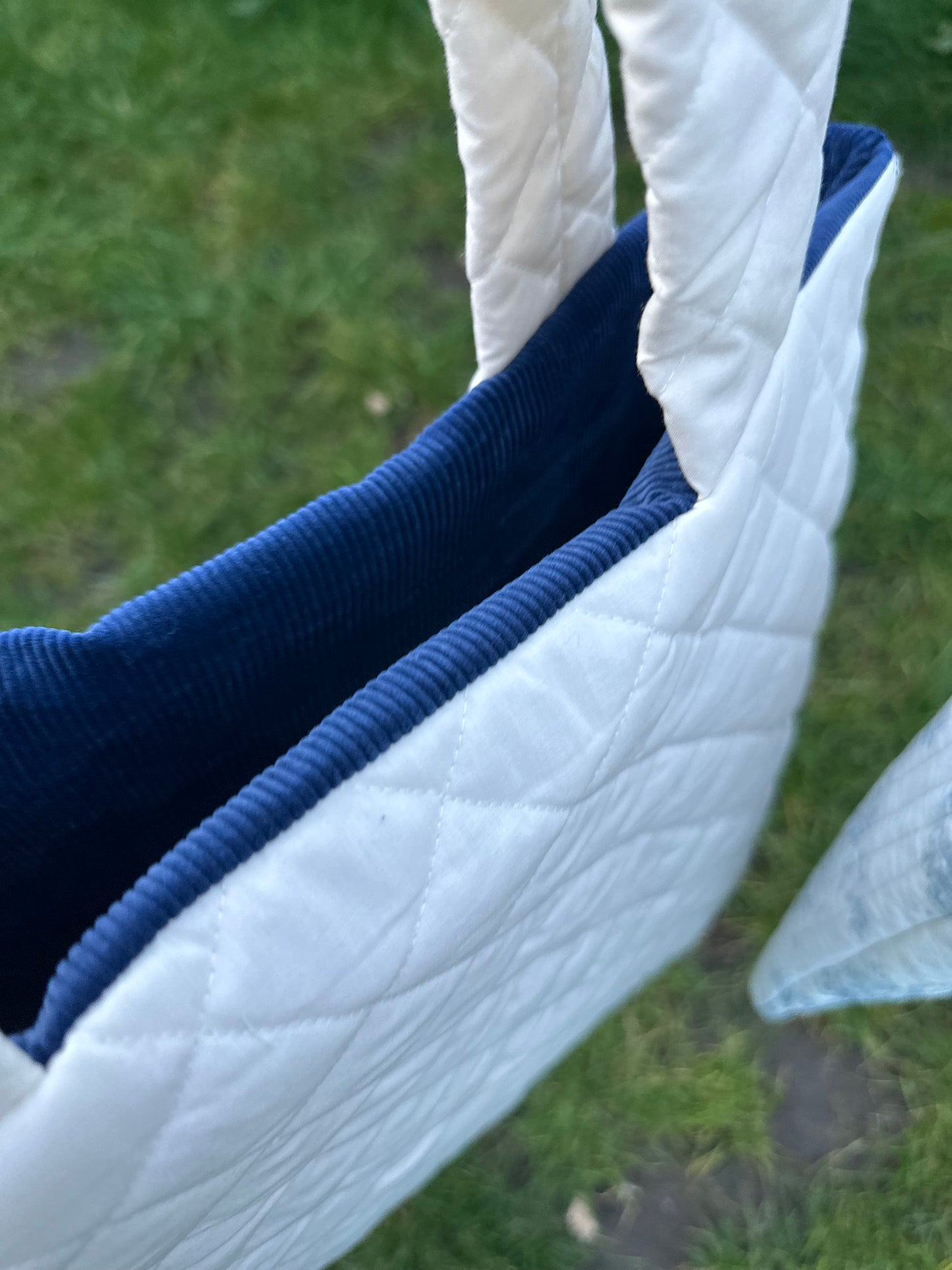 Cream quilt tote bag