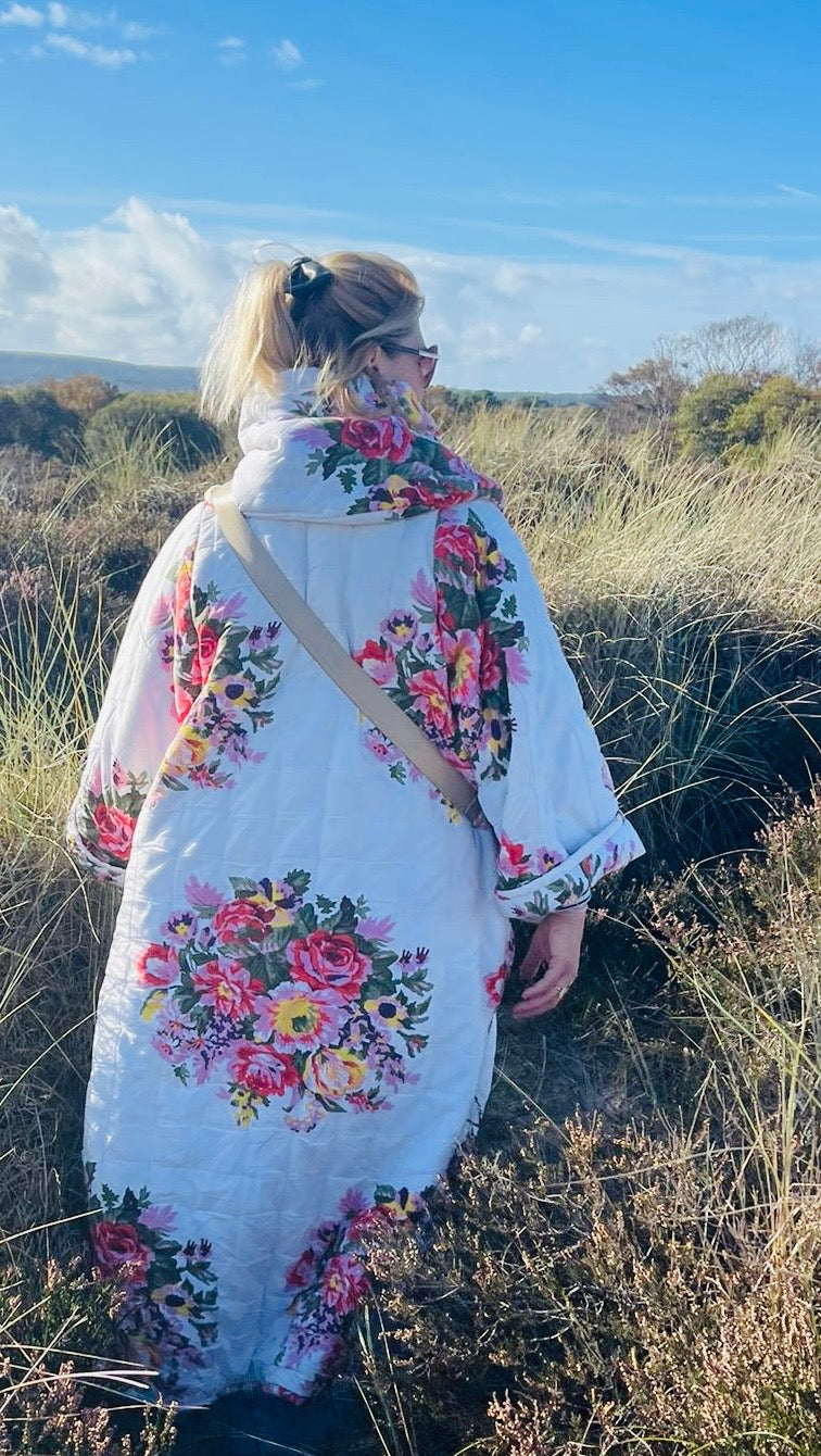 Full length quilt swing coat