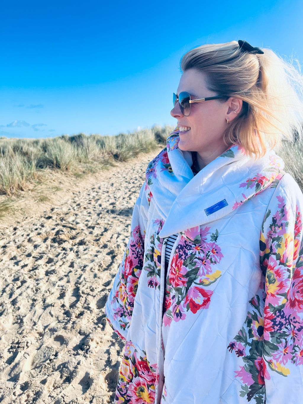 Full length quilt swing coat