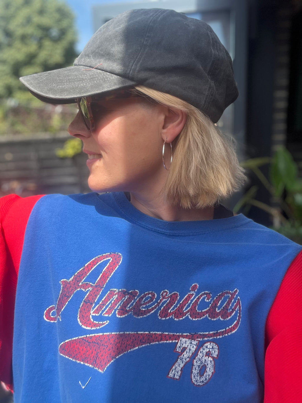 Vintage American sports blue and red mega sleeved tee (Copy)