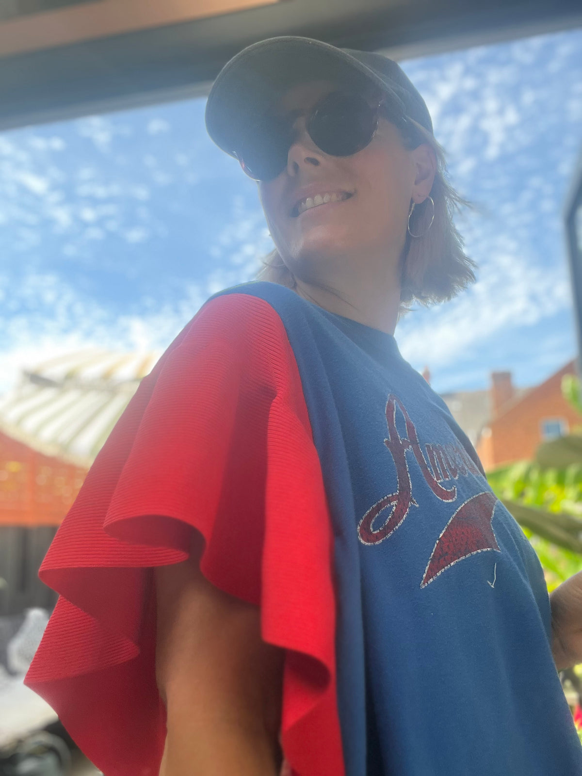 Vintage American sports blue and red mega sleeved tee (Copy)