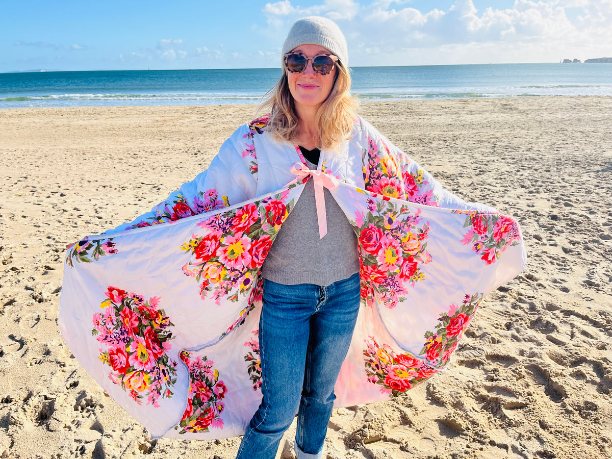 Full length quilt swing coat