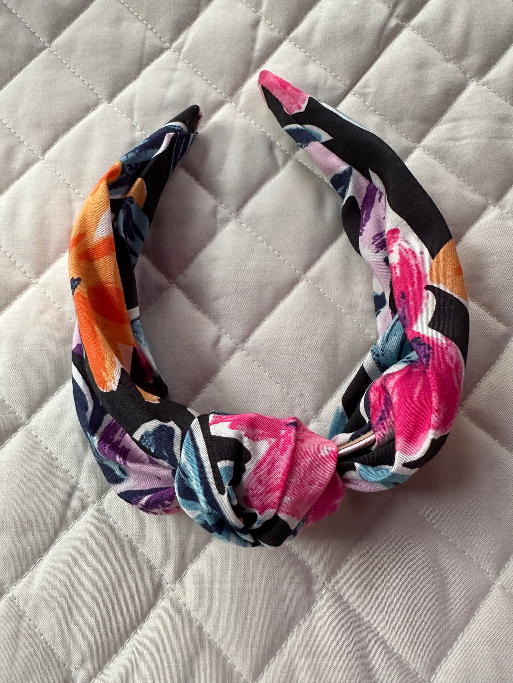 Pink, orange and black bright florals