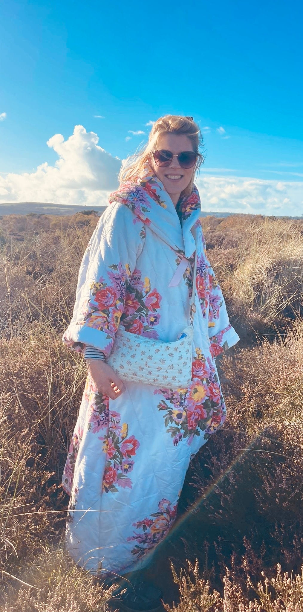 Full length quilt swing coat