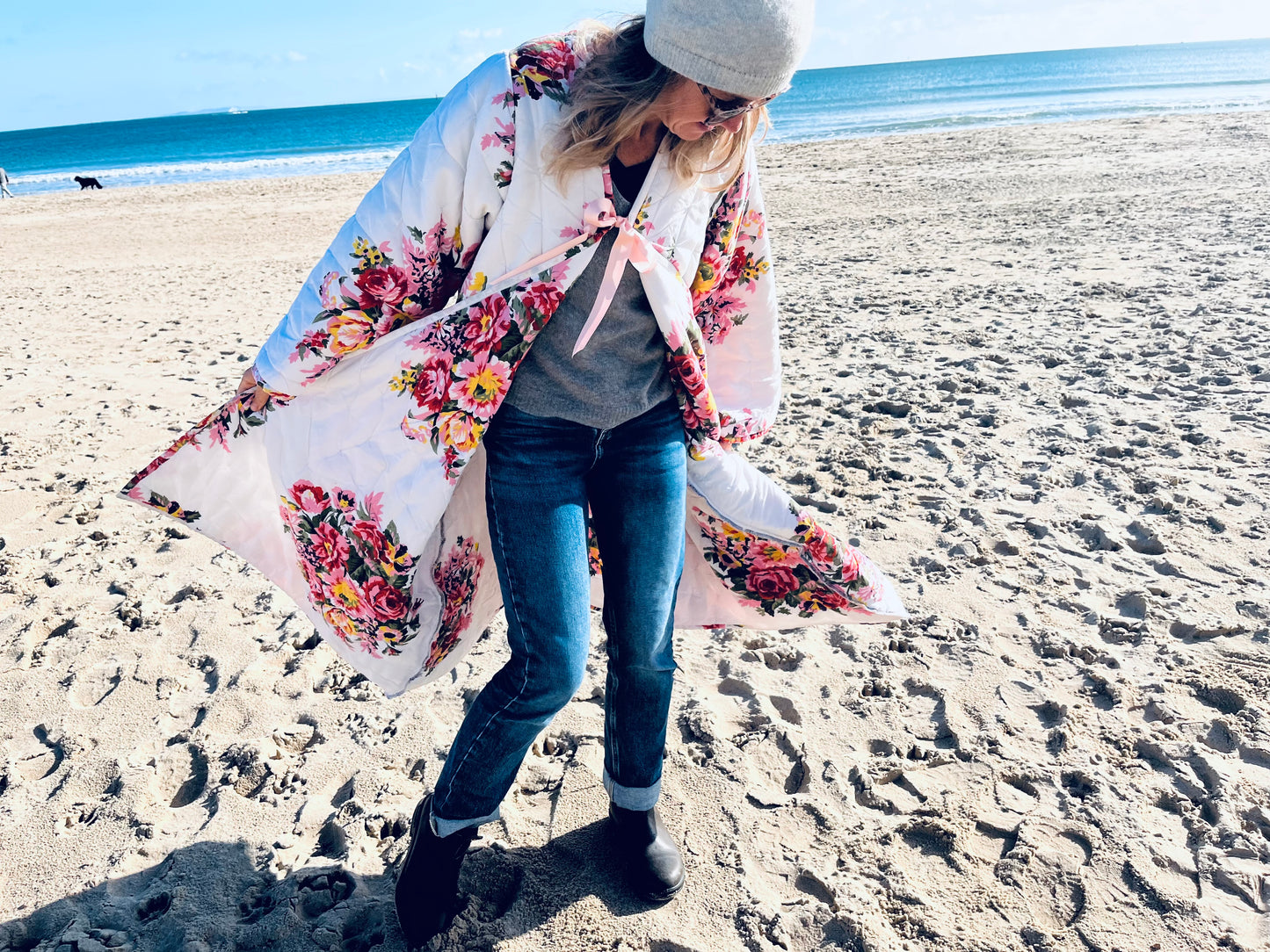 Full length quilt swing coat