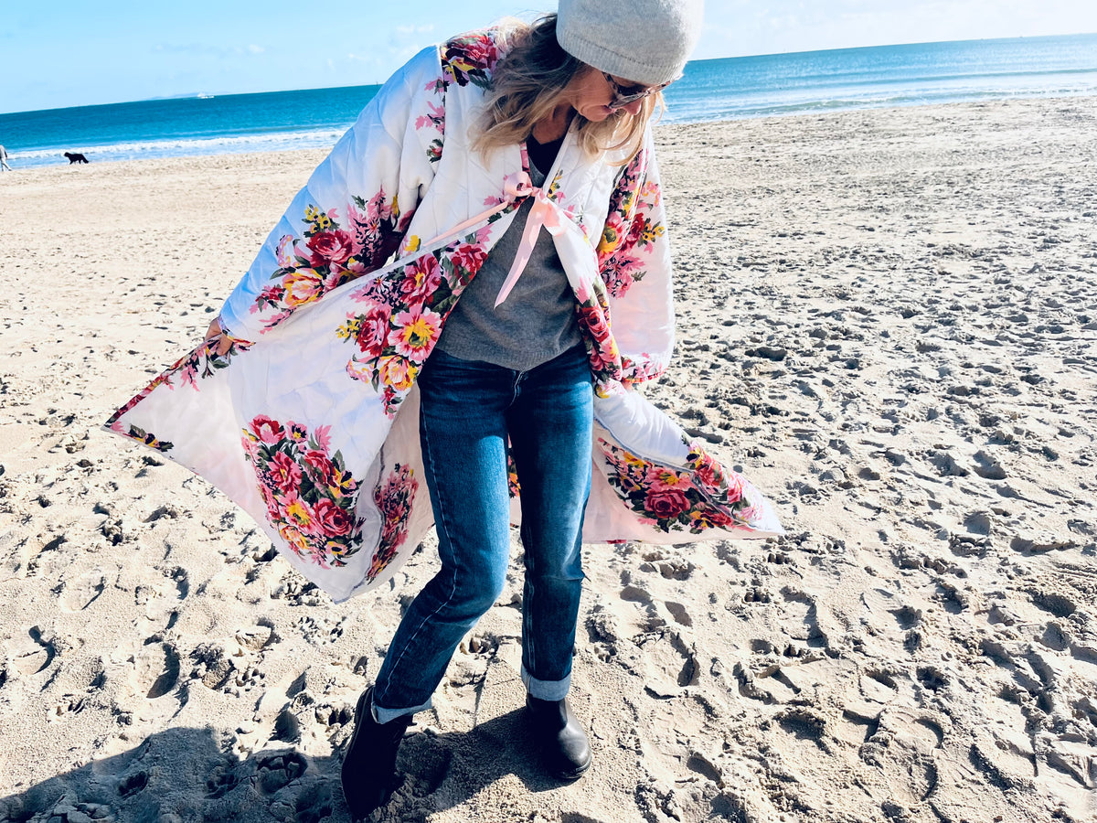 Full length quilt swing coat