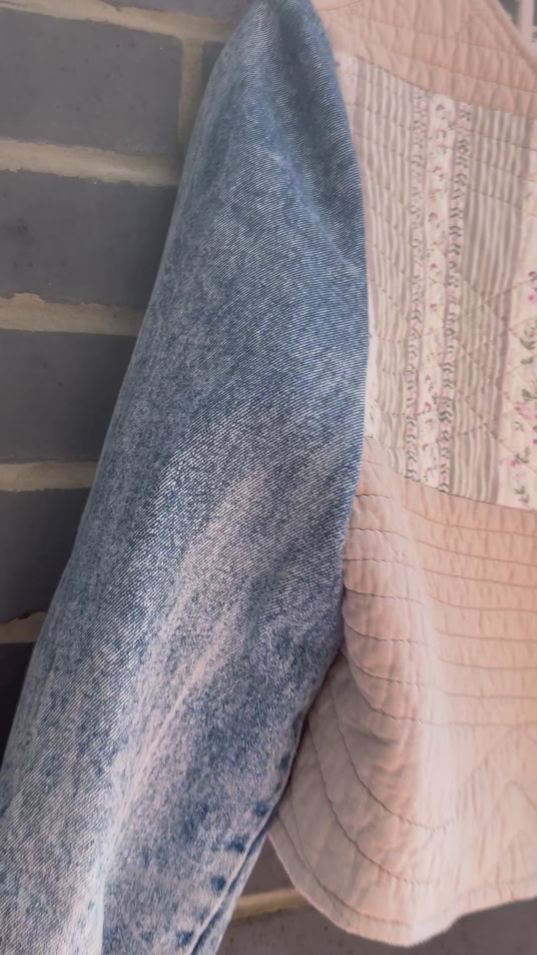 MY collection: Quilted jacket with denim repurposed sleeves