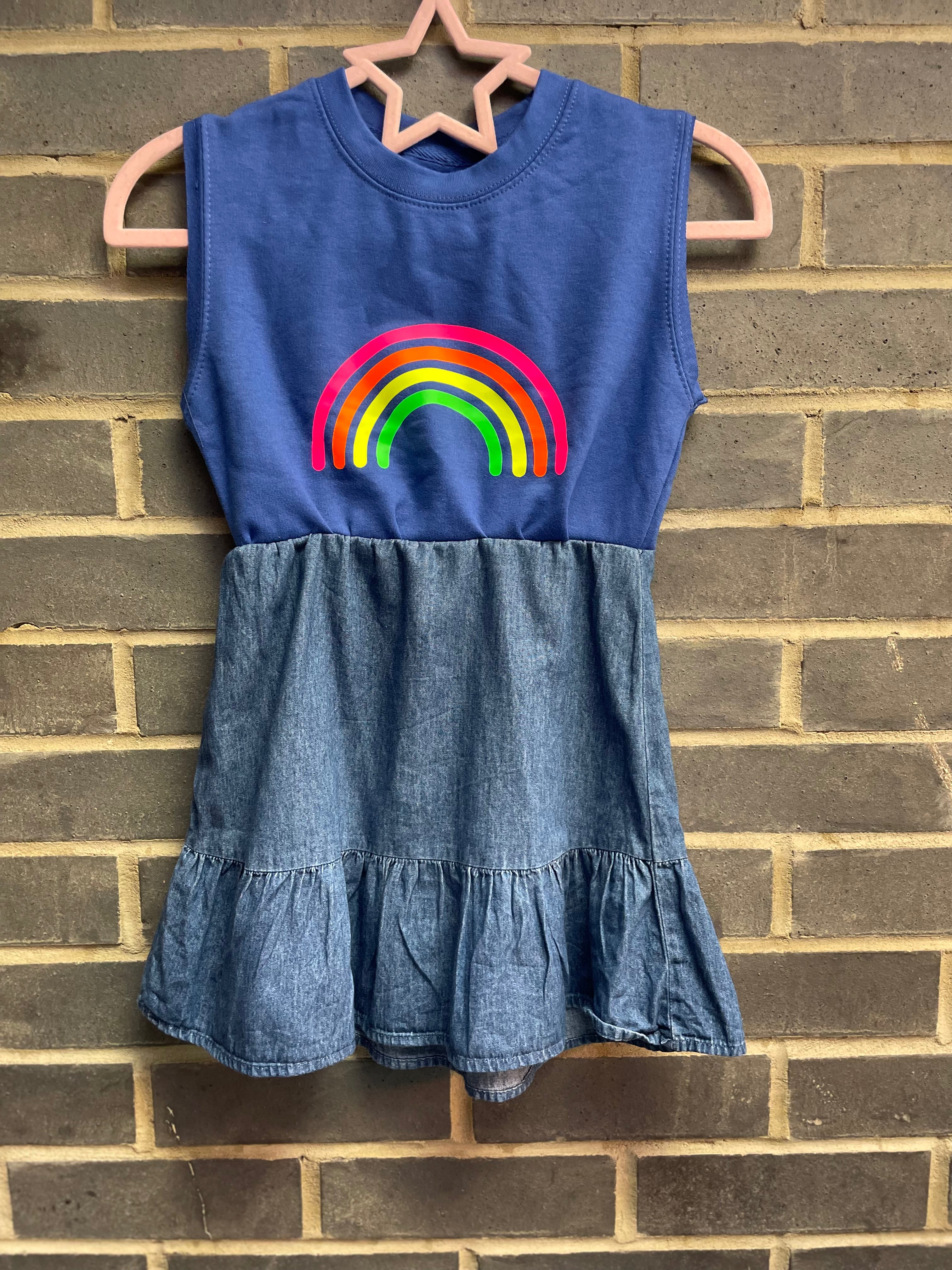 Mini-me neon rainbow Neon Marl X CJ repurposed dress