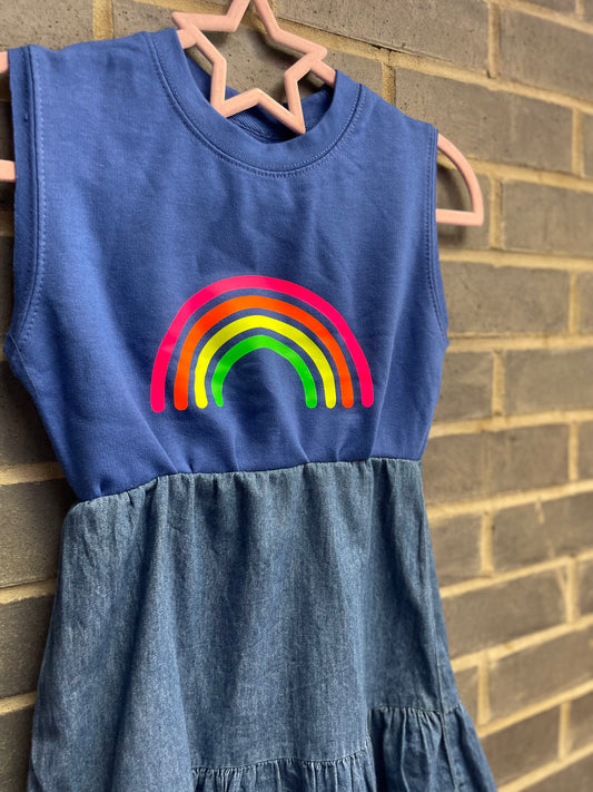 Mini-me neon rainbow Neon Marl X CJ repurposed dress